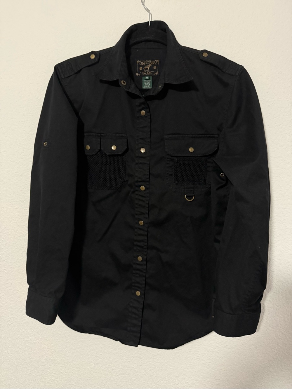 Lauren Ralph Lauren Safari Outfitters Black Utility Shirt Jacket Size M S3